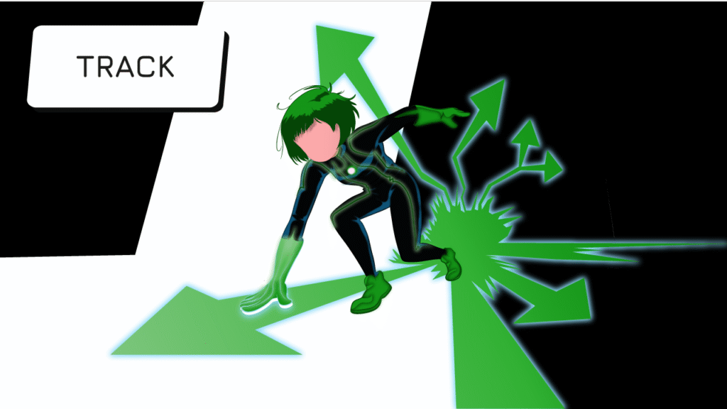 Superhero tracking multiple performance arrows